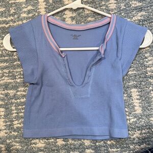 Urban light blue and pink top